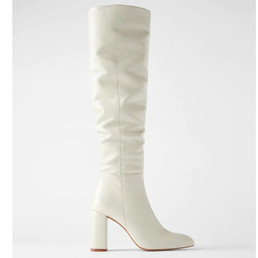 Zara High Leg Leather Heeled Boots